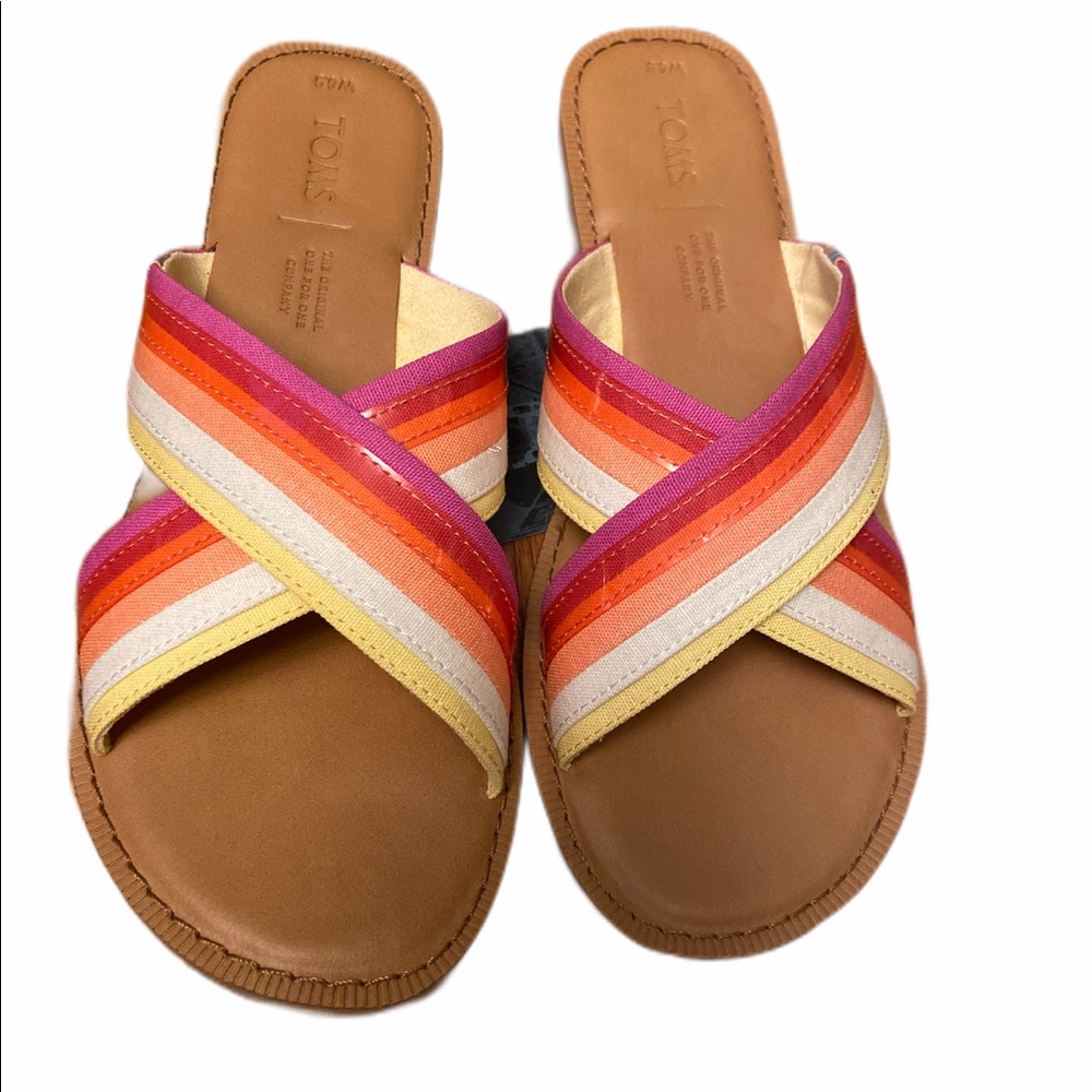 TOMS Womens Viv Open Toe Casual Slide Sandals